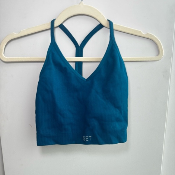SET Active Other - SET ACTIVE sculpt flex teal ribbed sports bra